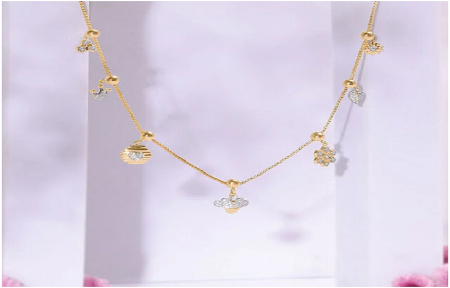 Whimsy Weaves Gold and Diamond Necklace